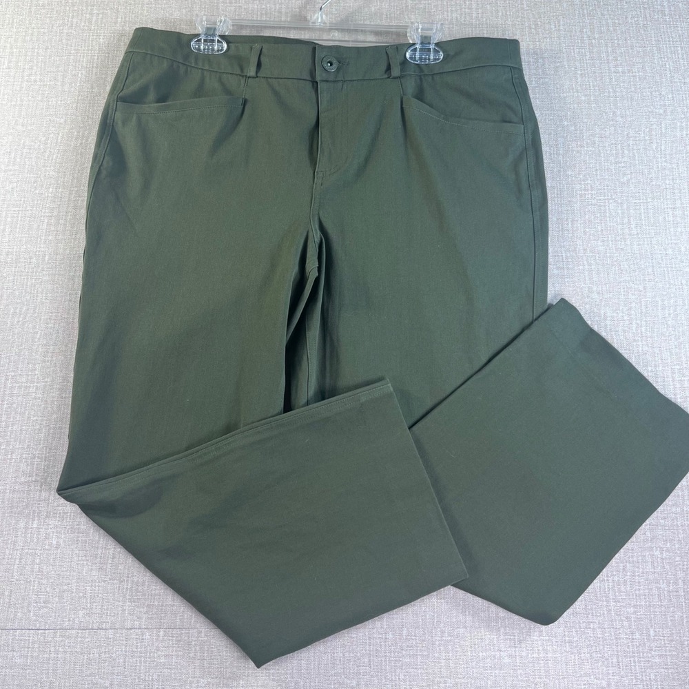 Banana Republic Women Olive Green Stretch Career Pants Size 14 Trouser